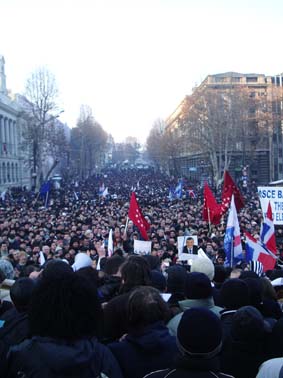 Marching down Rustaveli